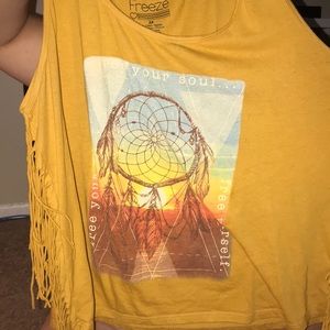 Mustard Dream Catcher Tank w Fringe